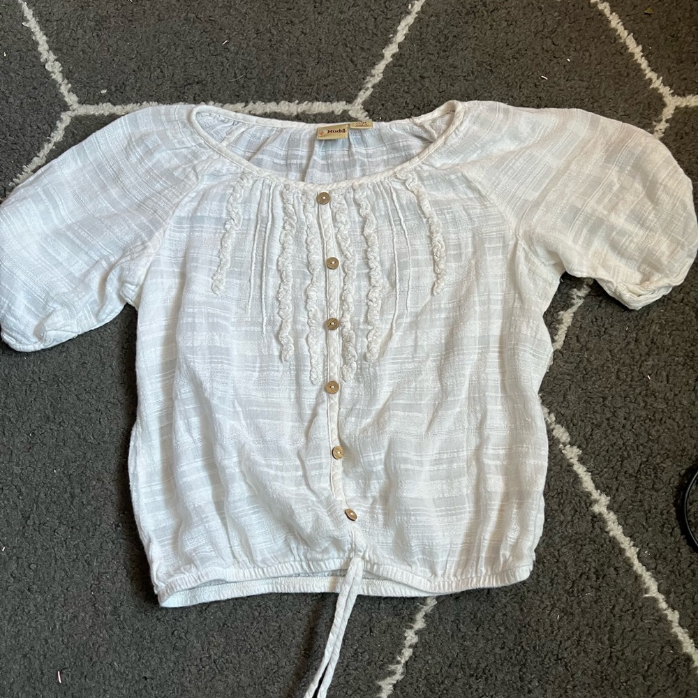 mudd brand shirt, size 7/8 in girls, transparent white